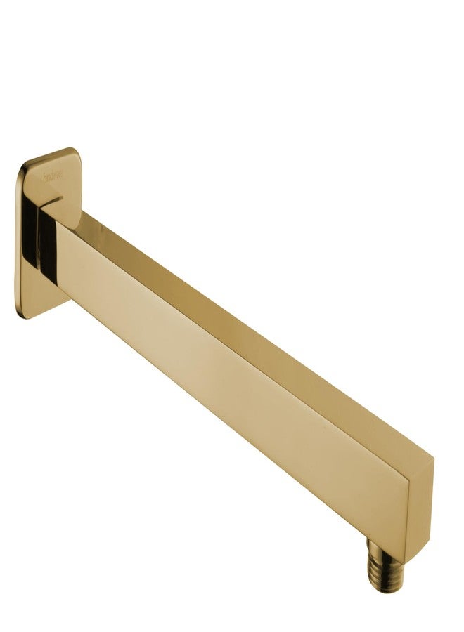 Hindware Italian Collection F160164PGD Shower Arm for Bathroom | Made of Brass | 450 mm Long | Square Shape | Color - Gold